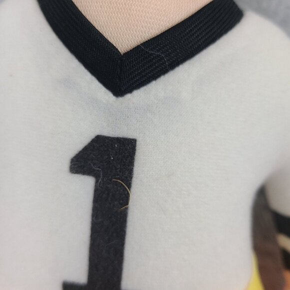 Three Stooges LARRY Football Player #1 Stuffed Plush Doll 10" Vtg 1999 Pre Owned - Picture 3 of 10